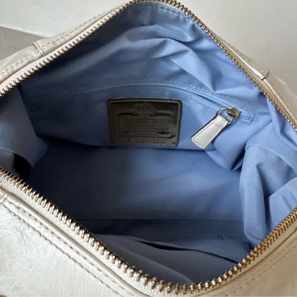 Coach leather canvas Sabrina # 12947 ivory White and Gold Women's Bag purse - Picture 12 of 12